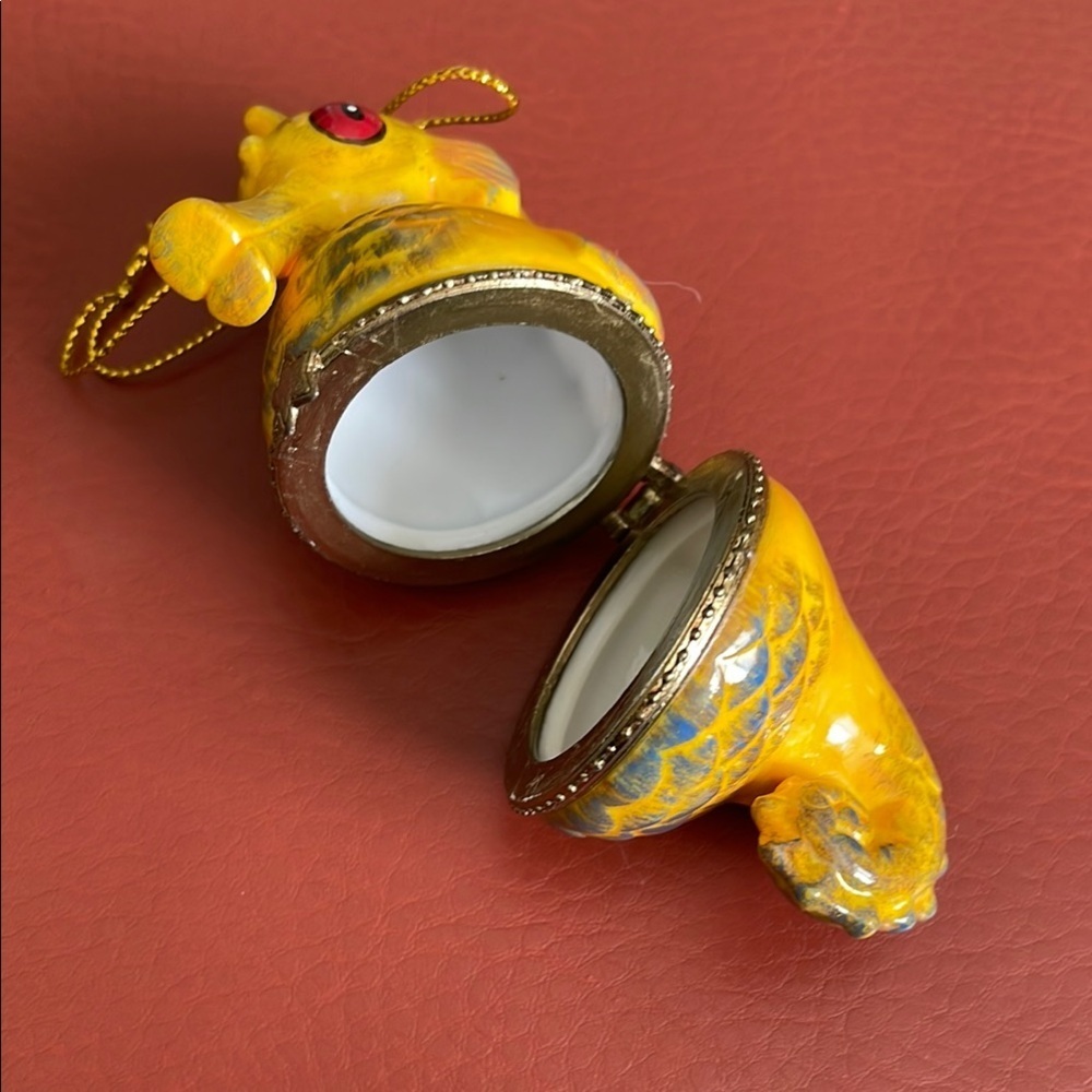 Yellow Seahorse Ornament with Silver Accents - Picture 3 of 3